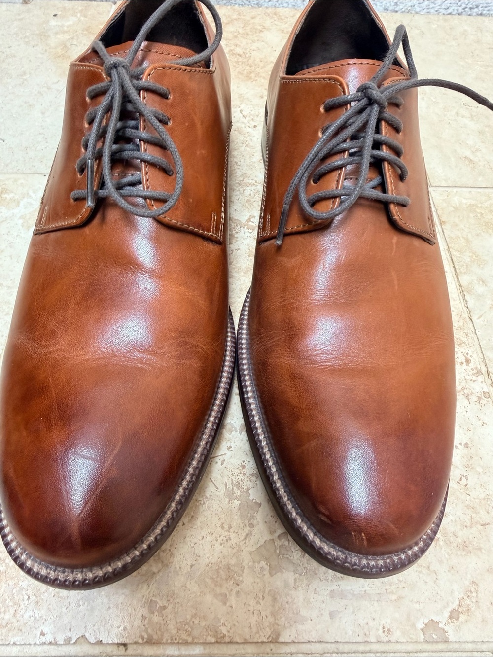 Cole Haan Tan Leather Derby Shoes
